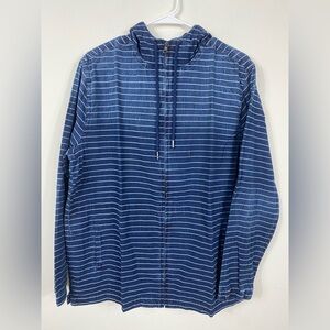 Express Navy Striped Windbreaker